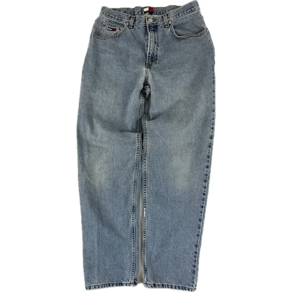 Vintage Tommy Hilfiger Freedom Jean Jeans 33x32‎ Flag Spellout Denim Y2K USA